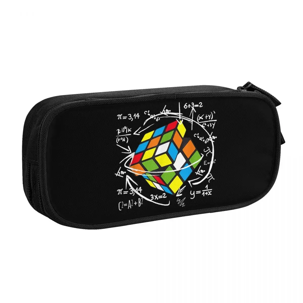 Custom Cute Math Rubik Rubix Rubics Player Cube Pencil Cases for Math Lovers Large Storage Pen Bag Box School Supplies