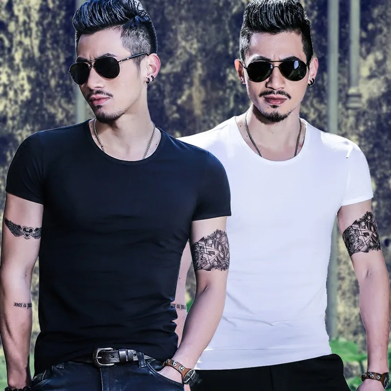 

Ice Sensation Slim Fit ort Sve T-irt round Ne Color Summer Faion Modal Cotton Base irt Korean Sle Youth