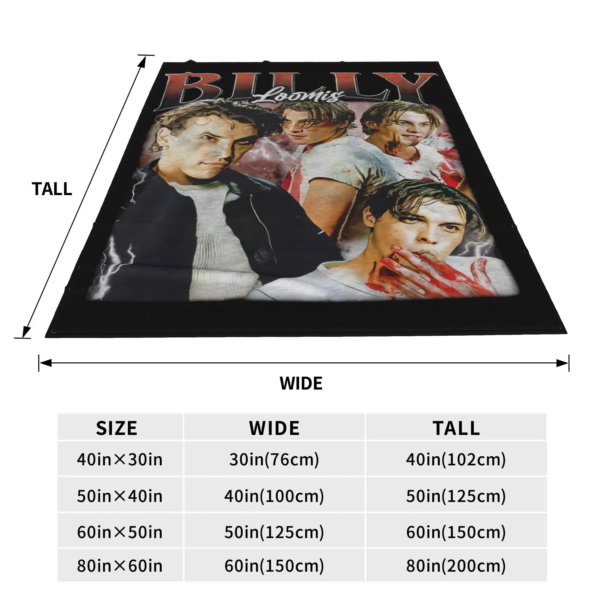 فيلم رعب الصراخ بيلي لوميس البطانيات الفانيلا كل موسم متعددة الوظائف لينة رمي بطانية للمنزل فراش خارجي يلقي #4