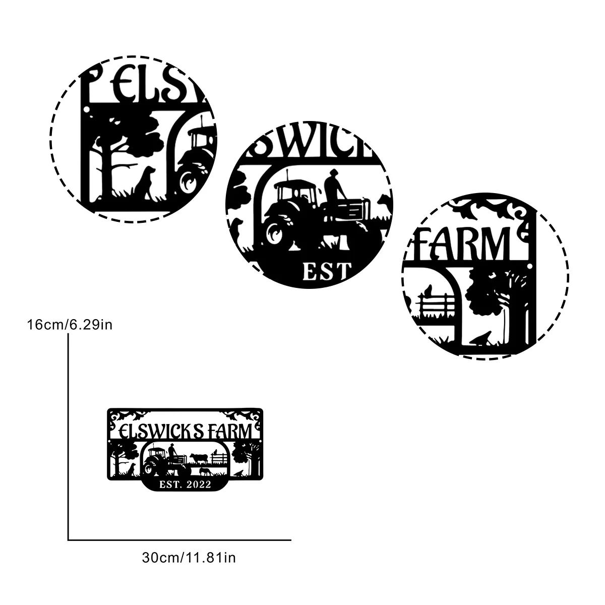 Custom Metal Farmer Tractor Farm Animals Wall Art Sign Outdoor Decor for Home/Porch/Garden/Yard/Fence Decor, Farmer Lover Gifts