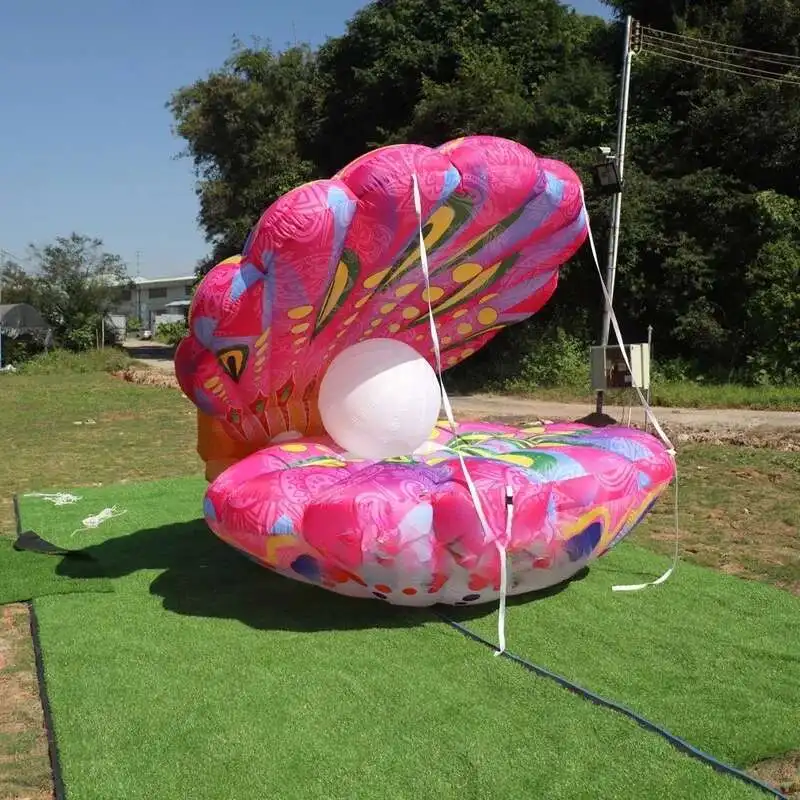 Colorful 3Mw Giant Sea Shell Iatable Clam With LED Light For Wedding Party Stage Decoration