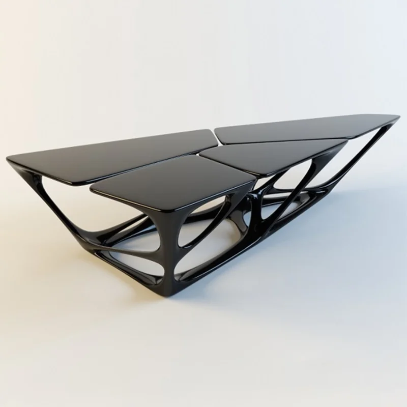 Nordic creative fiberglass special-shaped Zaha hollow coffee table tree root tea personalized high-end triangular polygon design