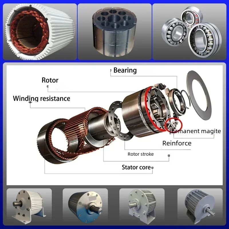 Imagem -05 - Gerador de Ímã Permanente de Baixa Velocidade Alternadores ac Uso para Acionamento de Motores Turbina Eólica de Água 10kw 20kw 48v 96v 220v 380v Fase