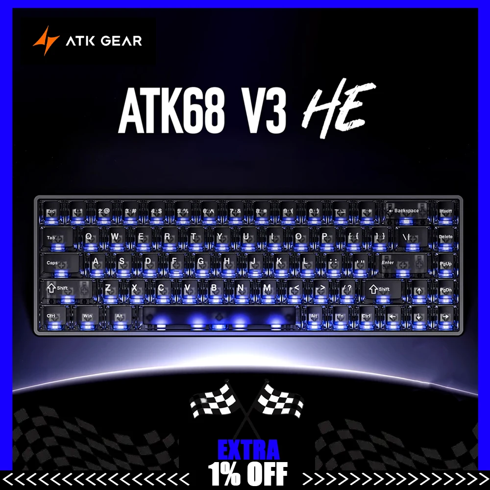

ATK ATK68 V3 Magnetic Switch Keyboard Wired Mechanical Keyboard 8000Hz 0.001mmRT Gaming Keyboard Aluminium Alloy PC Accessories