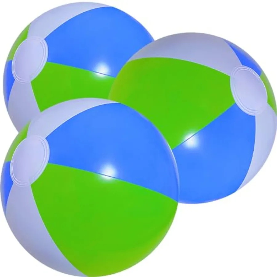 

3 Pack Beach Balls, Large Inflatable Beach Balls Bulk for Parties, Beach, Pools and Play