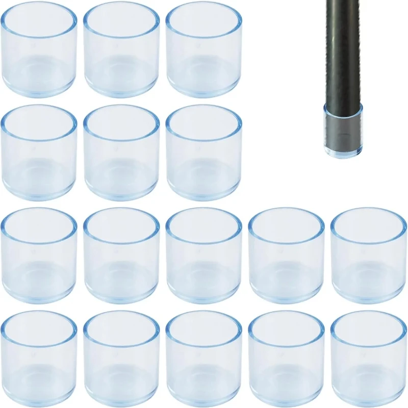 16PCS Silicone Chair Leg Pad Transparency Furniture Legs Table End Plug PVC Silent Anti-slip Floor Protection Cap Foot Cover