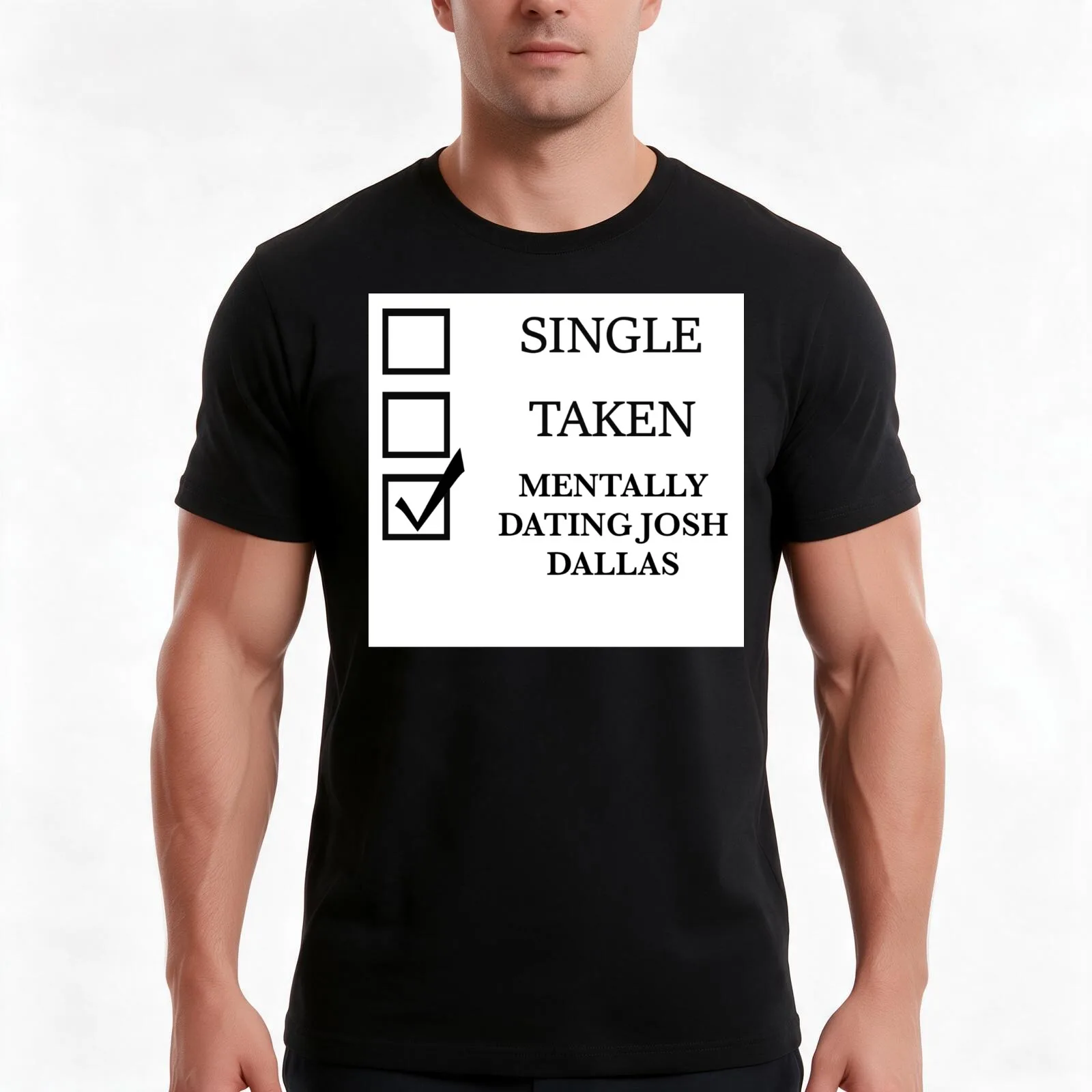 Mentally Dating Josh Dallas T-Shirt, Summer Casual Cotton Tee, Oversized Streetwear Tops, Vintage Graphic Print, 100% Cotton
