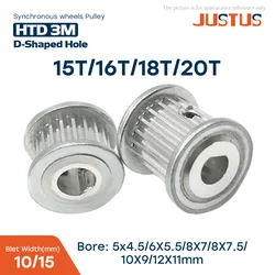 15T/16T/18T/20 Teeth HTD 3M Timing Pulley AF Type D-hole 5x4.5mm~12x11mm Synchronous Wheel Drive 11/16mm Bandwidth Pitch 3mm