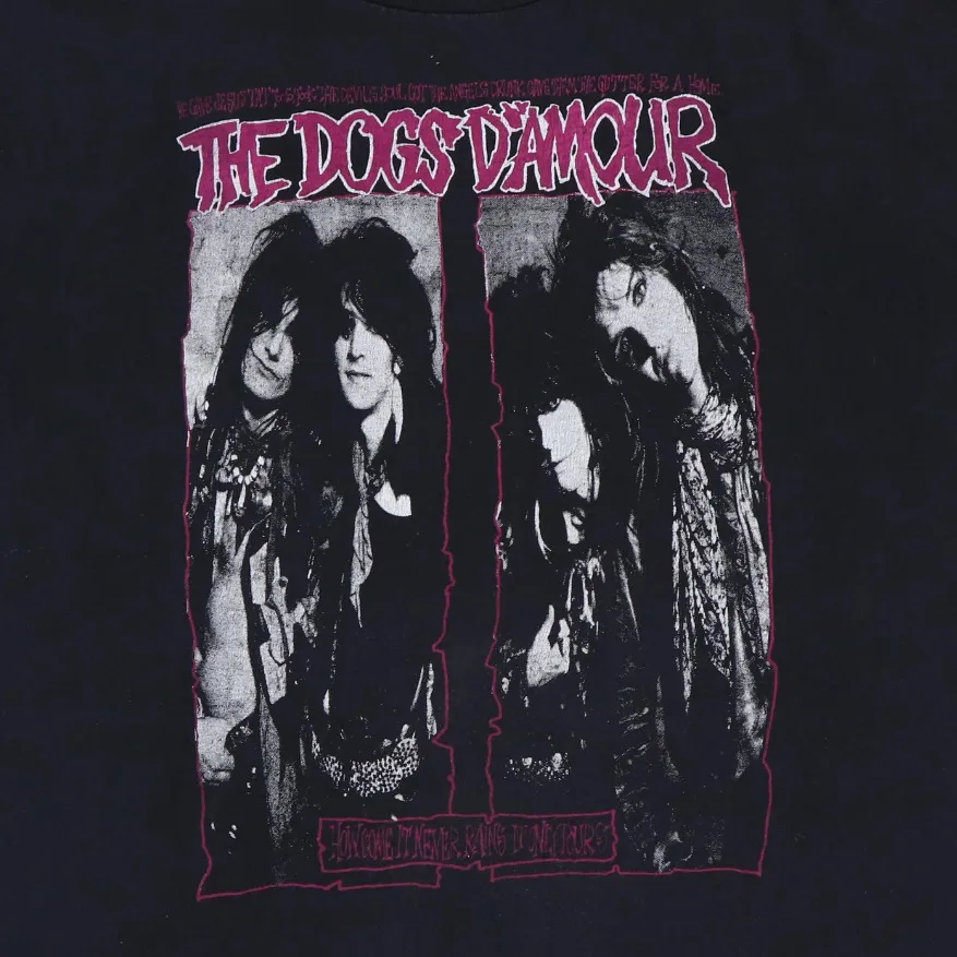 Vtg The Dogs D'Amour Band It Only Pours Cotton Black S 5XL T Shirt