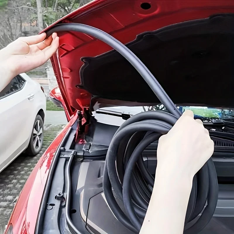 D-Type Rubber Seal Strip for Car Hood & Trunk, Dustproof, Sound Insulation & Noise Reduction, Universal Fit