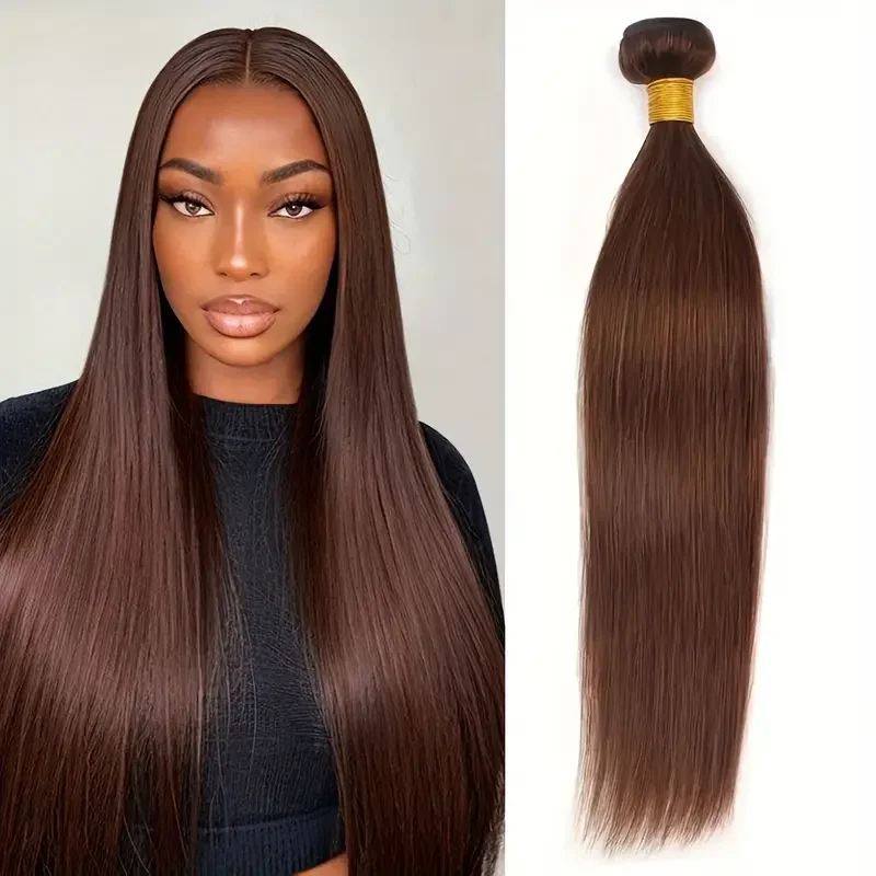 28 30 Inch Long Brown Bundles Human Hair Light Brown Straight Bundles #4 Bundles Brazilian Straight Human Hair Unprocessed