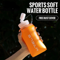 350ml 500ml Water Bottle BPA-Free Foldable Soft Flask TPU Sport Water Bag Silicone Straw Outdoor Sport kettle for Running Termo