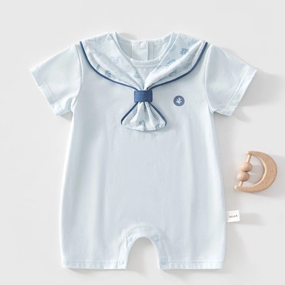 Baby Girl Romper Summer Solid Color Cotton Short Sleeve Lightweight Newborn Summer Clothes Infant Boy Jumpsuits Hot Selling