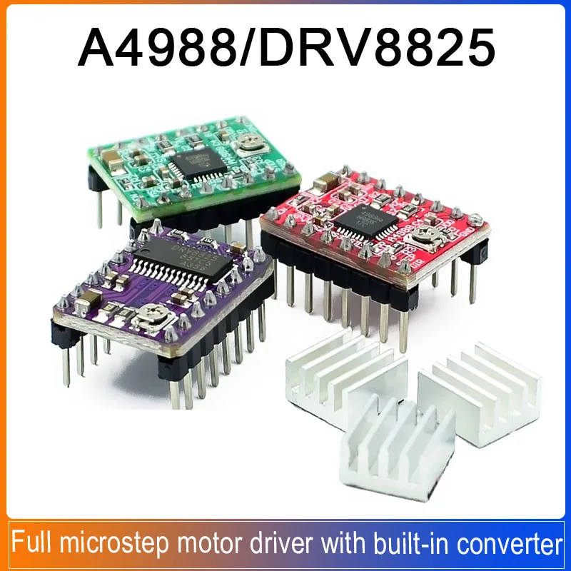

A4988/DRV8825 Reprap Stepper Driver 3D Printer Parts With Heat sink For SKR V1.3 1.4 GTR V1.0 RAMPS 1.4 1.6 MKS GEN V1.4 board