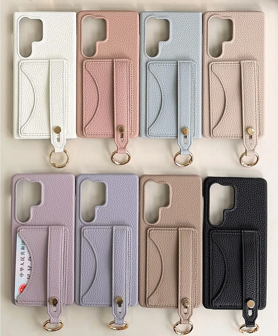 

Luxury Leather Card Slot Wallet Case For Samsung Galaxy S25 Edge S24FE S23 Plus S22 S26 Ultra Phone Cover Funda Hand Strap Stand