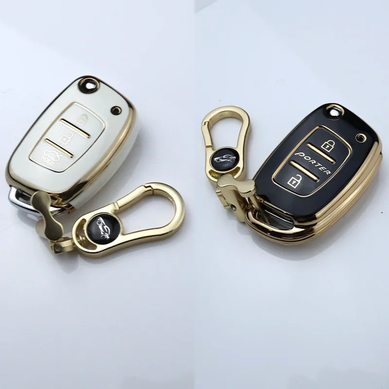 2 3 Bottons Tpu Car Key Fob Case Cover Keychain for Hyundai Porter Car Accessories Flip Folding Car Key Control Holder