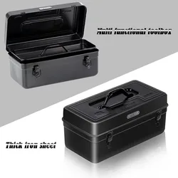 Portable Iron Tool Boxes Storage Thickened Design Multifunctional Metal Tool Boxes Heavy Duty Organizer Waterproof Home Tools