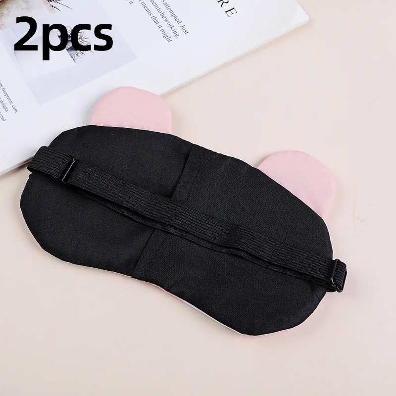 2Pcs Cartoon Embroidery Ultra-Soft Sun-Blocking Eye Mask Adjustable Elastic Band-Ideal For Couples A Practical Gift For Festival