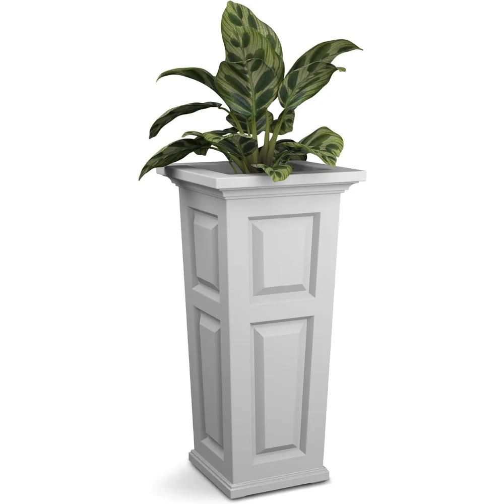 زارع ذاتي السقي مقاس 32 بوصة، مقاوم للطقس للزهور الخارجية على الفناء أو الشرفة #1