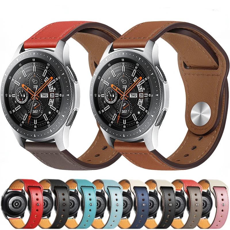 

22mm 20mm Leather Strap For Samsung Galaxy Watch 3/4/5/Gear S3 Amazfit GTR Sports Bracelet band Correa Huawei Watch GT/2/3/Pro