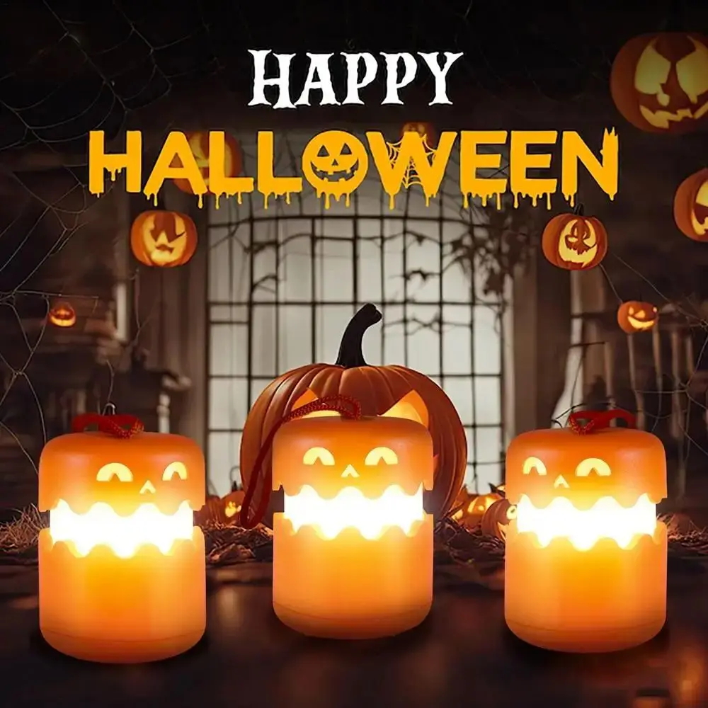 Convenient Foldable Pumpkin Light Light Up Warm Pumpkins Decoration Portable Spooky LED Lantern Party