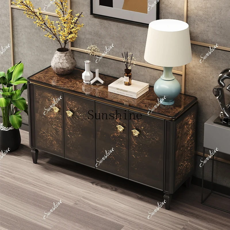 Italian light luxury entrance cabinet baking paint simple high-end side cabinet  FT