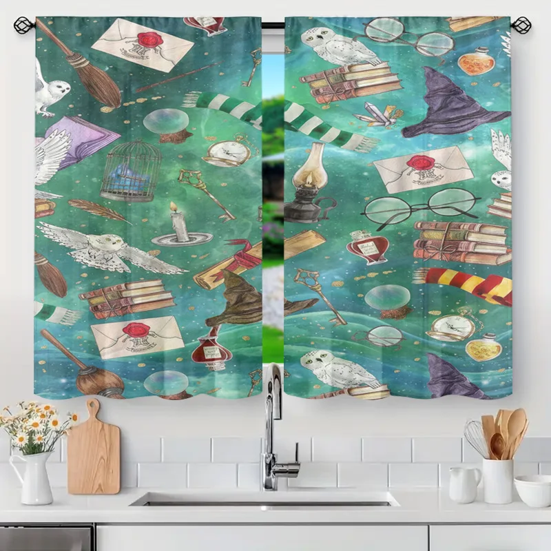 Celestial Magic Books Academia Witchy Owl Curtain Panel Bohemian Cottagecore Window Treatment Loft Study Room Whimsical Decor