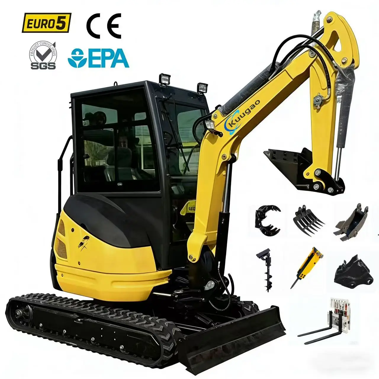 

2.5 Ton Mini Excavator Crawler Digger with kubota EngineDelivery Multifunctional Small Bagger for Garden And Farm Use Customizab