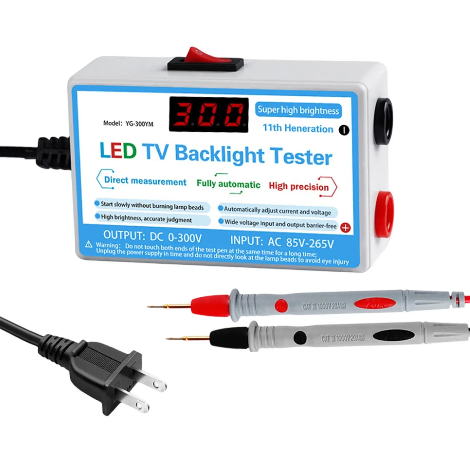 LED TV Backlight Tester 0-300V Output Lightweight Sturdy for LED Light