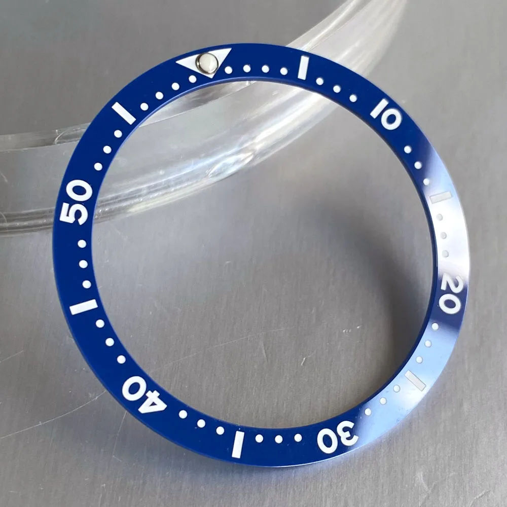 GMT 38mm*31.5mm Black/Blue/Green Flat Ceramic Watch Bezel Ring Insert Fit for SKX007 SKX009 NH35A Automatic Case Watch Accessory