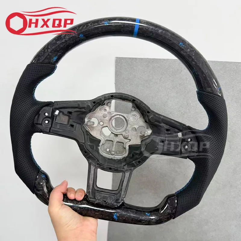 

Suitable for Volkswagen Golf 7 MK7 MK7.5 GTI Scirocco Polo GTS R series custom blue forged carbon fiber steering wheel 2014-2017