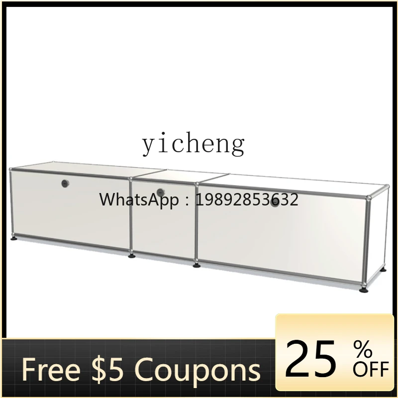 

Z ZC - Haller TV Bench for Bedroom Living Room Simple Antique Style Stainless Steel Module Cabinet