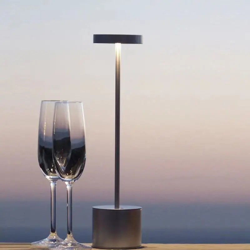 

Dimmable Cordless Touch Table Lamps LED Aluminum Alloy Rechargeable Desk Lamp for Bar Living Room Reading Party Night Light