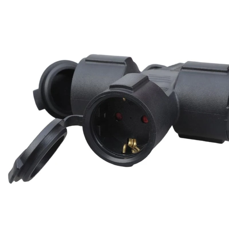  High Conductivity Outdoor Extension Cord 3 Schuko Socket IP44 Protective Safety Covers Energy Efficient 16A 250V 3500W