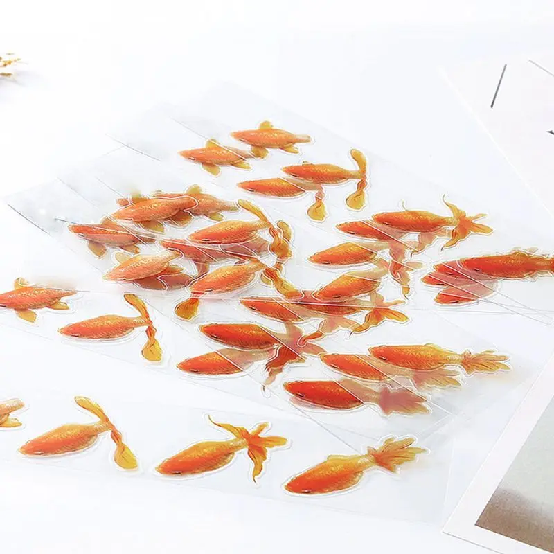 12x 3-dimensional Small Goldfish Sticker Crystal Epoxy Resin Filling DIY Jewelry Dropship