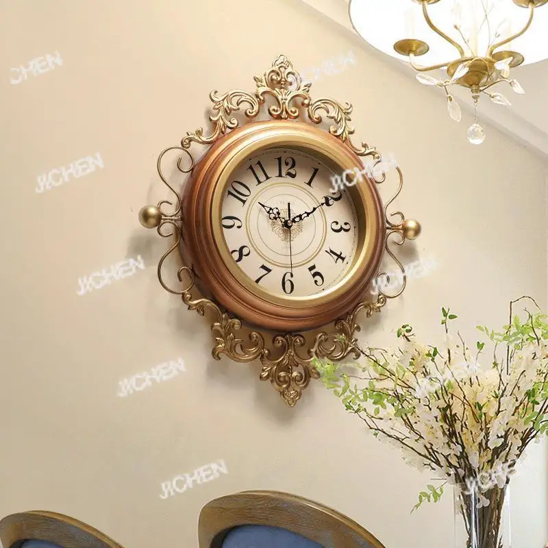 

American living room clock creative European wall clock retro art wall wall hanging home silent fashion clock