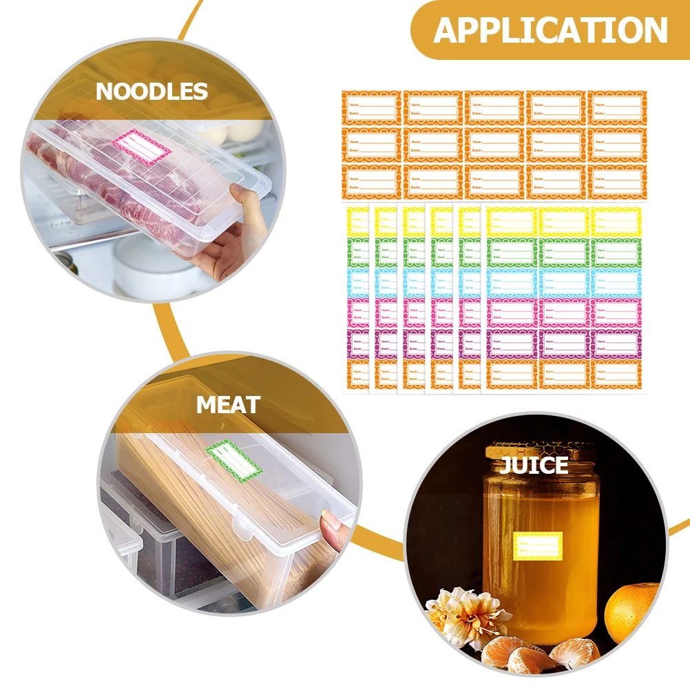 

360 шт., этикетки для морозильной камеры, съемные водонепроницаемые наклейки на холодильник, кухонные этикетки для записи еды, наклейки для морозильной камеры
