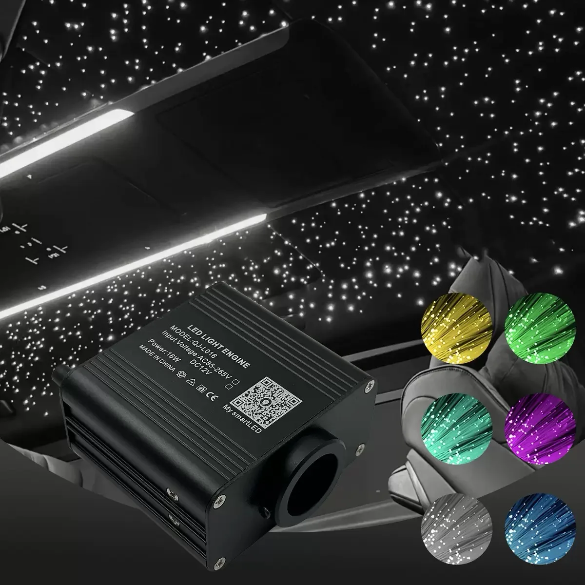 Neue 16W Twinkle RGBW Fiber Optic Star Deckenleuchten Kit Smart APP Sound Control LED Motor für Auto Starry Sky Fiber Optic Licht