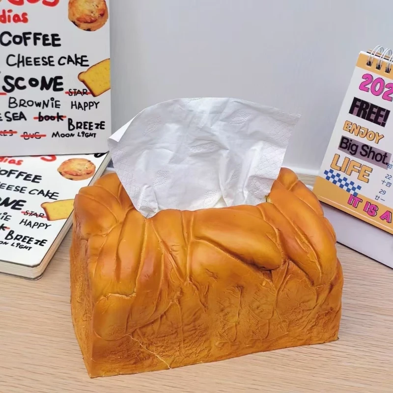 

Toast Bread Tissue Box Creative Living Room Paper Box Household Wet Wipes Paper Towel Holder Home Decoration Accessories