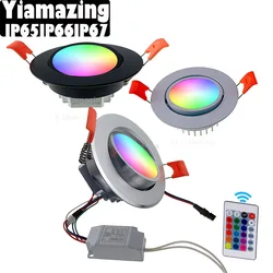 220V 110V  RGB Smart Waterproof LED Downlight IP65 6W 9W 12W 15W 18W 24W 30W Fairy Party Christmas Festoon Wedding Ceiling Lamp