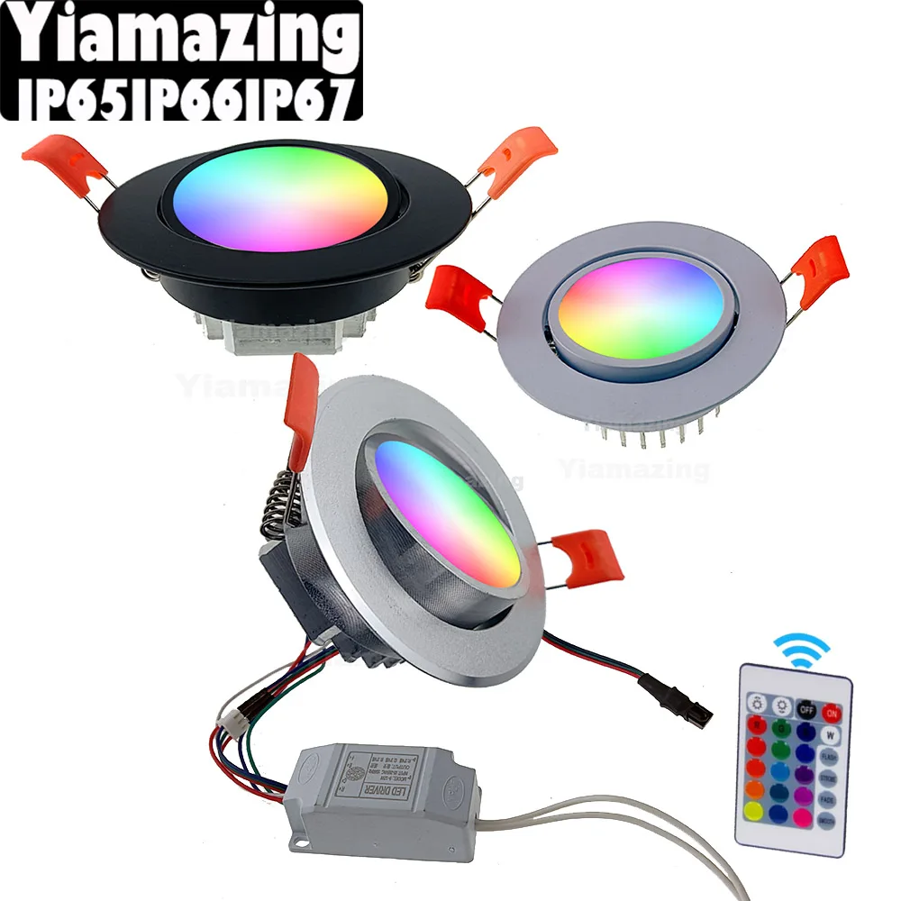 220V 110V  RGB Smart Waterproof LED Downlight IP65 6W 9W 12W 15W 18W 24W 30W Fairy Party Christmas Festoon Wedding Ceiling Lamp