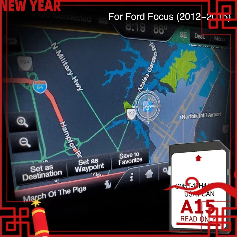 

A15 Use for Ford Focus from 2012 to 2015 North America Area Car Sd Memory Navigation 32GB Card