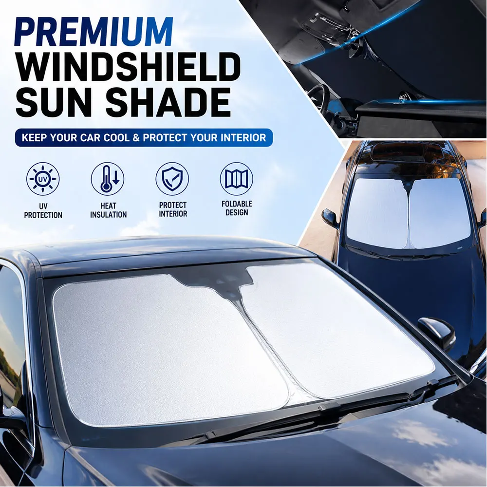 Car Interior Front Window Sunshade Windshield Visor Cover Screen Sun Shade Parasol Protector Auto Decoration Accessories