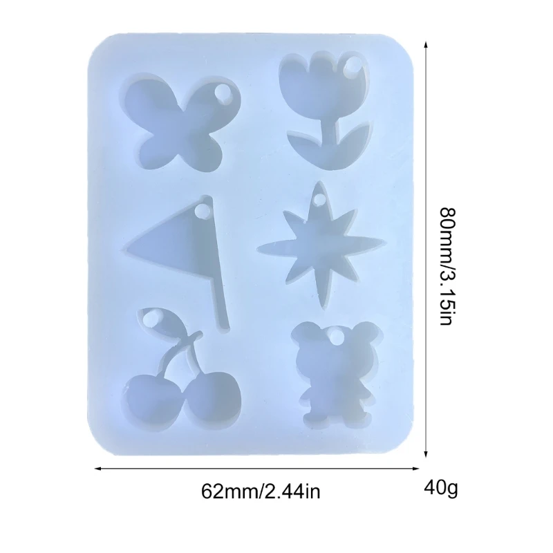 보석 주조 금형, 교수형 구멍이있는 실리콘 펜던트 수지 금형 DIY Crafts Dropship