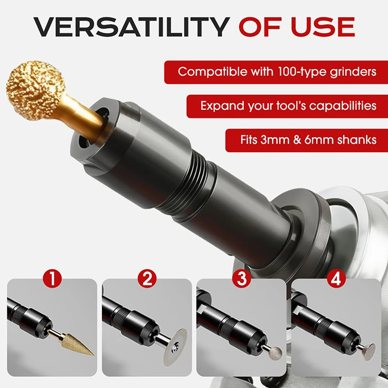 Change Your Angle Grinder with 4 Converters; Thread Adapter Interfaces for Polisher Bits.