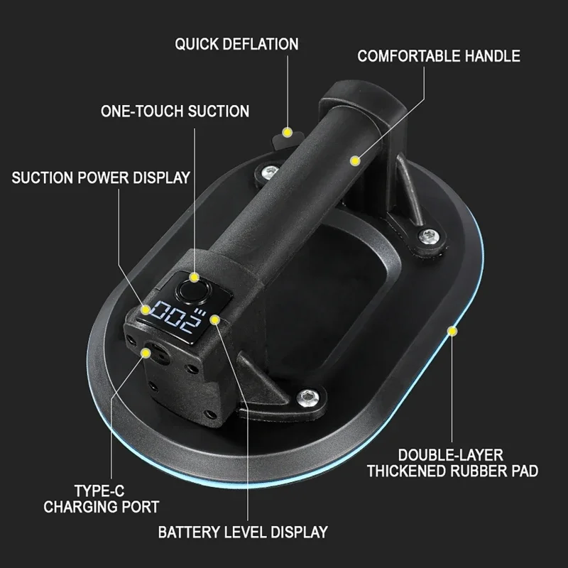 8 Inch Electric Vacuum Suction Cup 200KG Strong Bearing Capacity Electric Vacuum Glass Tile Lifter Installation Transport Sucker