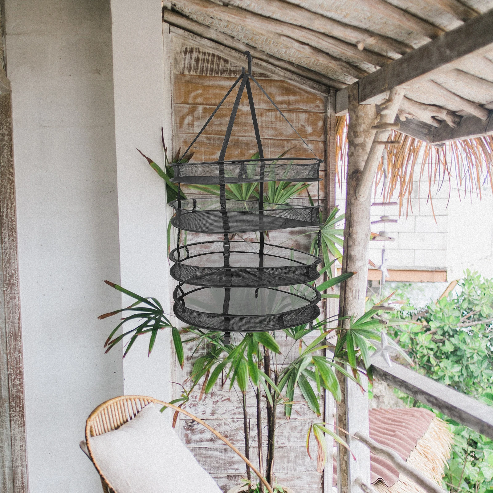 

Net Quick Drying Large Capacity Stainless Steel Insect Proof Breathable Hanging Storage Flexible Round Orchard Herb Camping