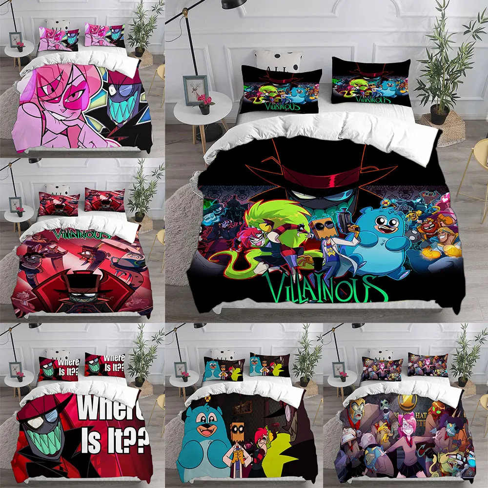 

Game Villainous Bedding Sets Quilt Bed Cover Comforter Duvet Cover Pillow Case 2-3 Pieces Sets Teenagers Children's Gifts