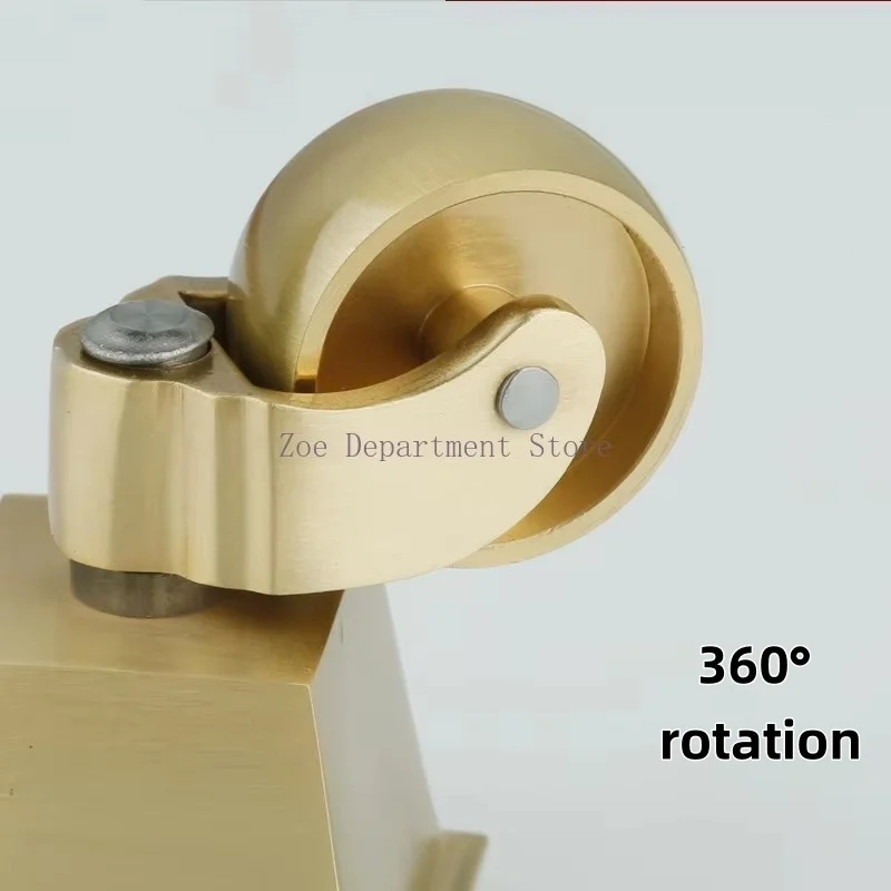 4Pcs Multi-size Brass Universal Wheels Silent Reinforce Furniture Legs Caster Wheels For Sofa Chair Cabinet Workbench