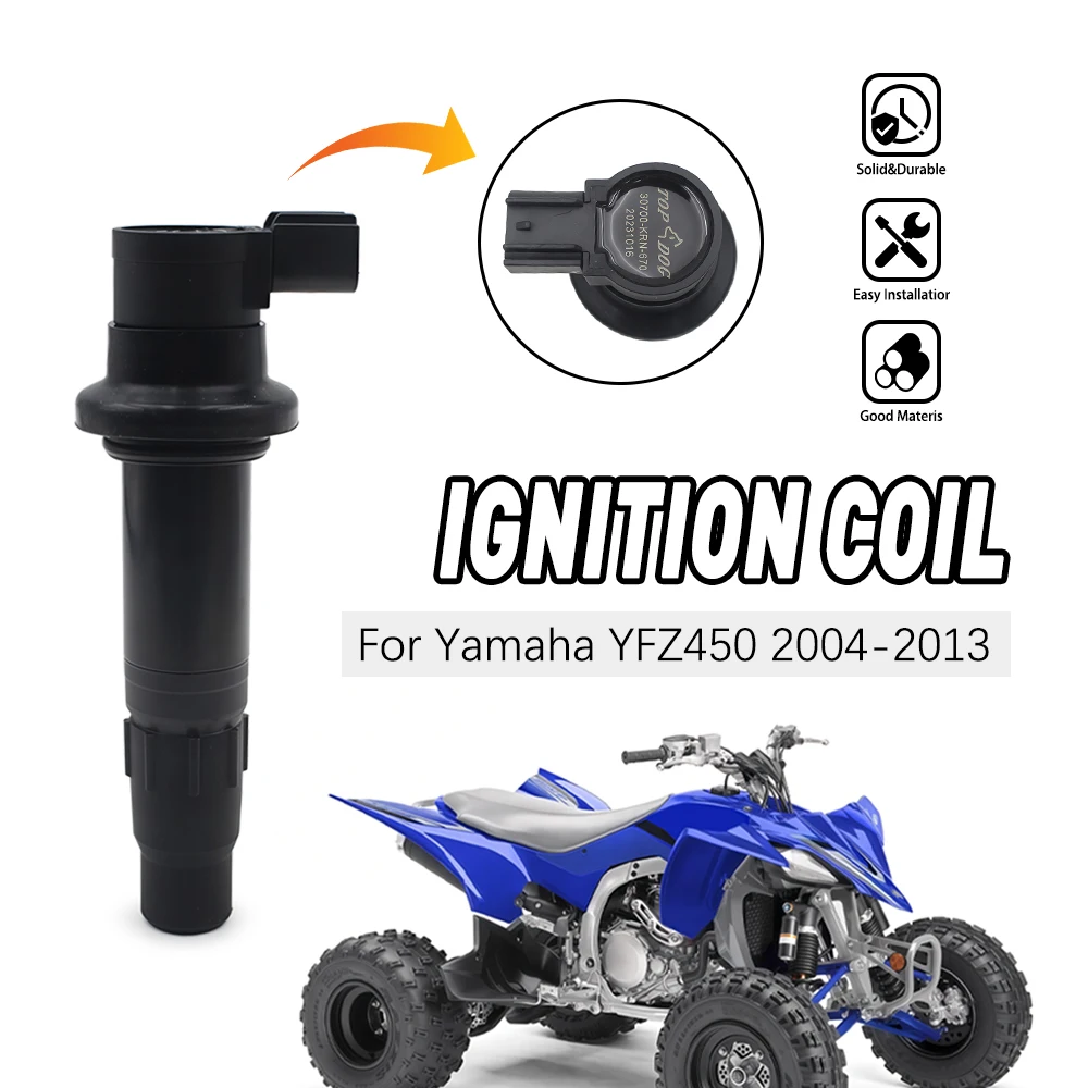 For Yamaha YFZ450: Ignition Coil Spark Plug Wire Set 2004-2009 2011-2013 ATV